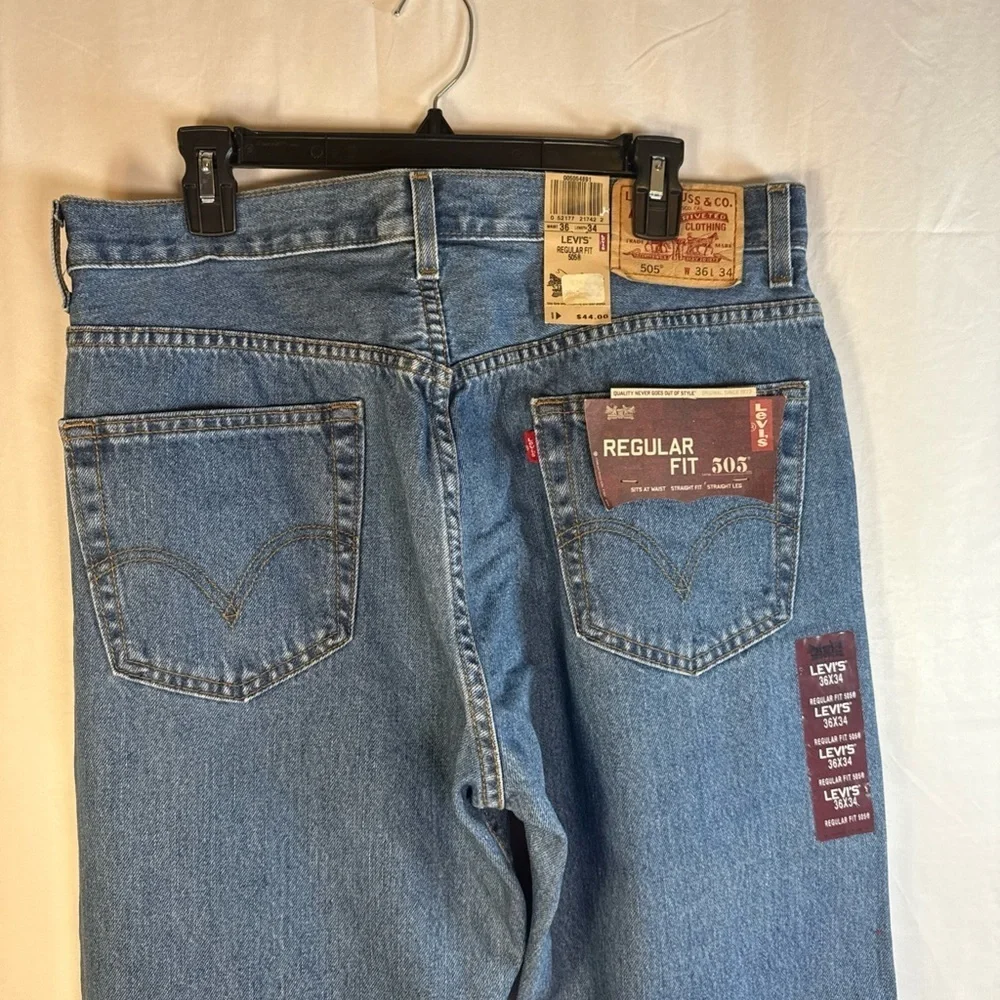 Levi's Men's 504 Straight Blue Jeans 36x34 NWT